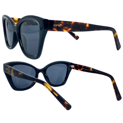Óculos de Sol Feminino Gatinho Acetato Italiano Preto Leopardo - CandStoreBR